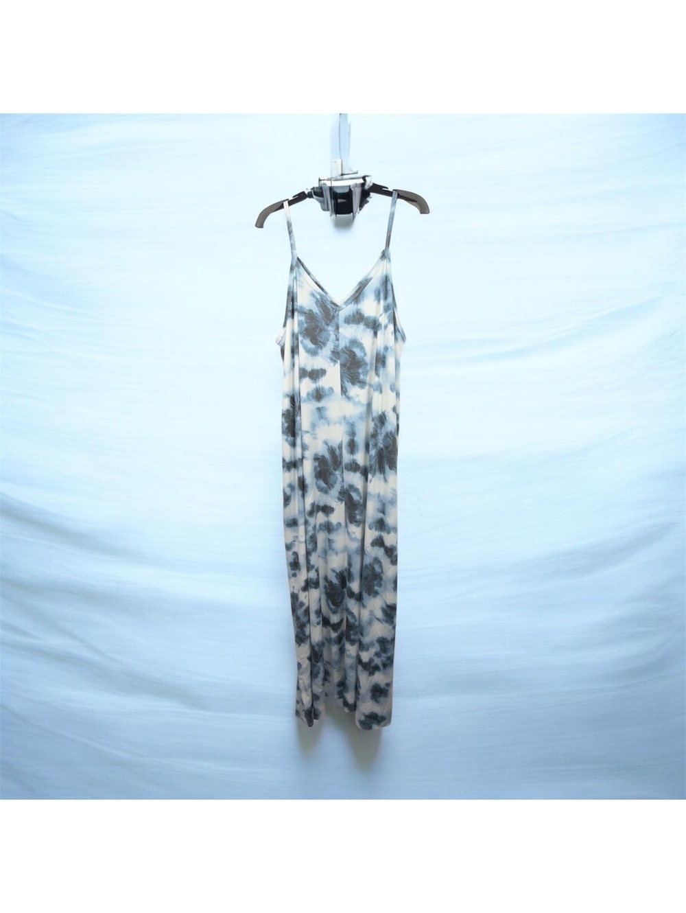 Zenana 3X Blue Tie Dye Cami Maxi Dress NWT